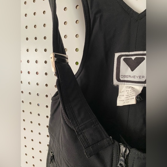 Vintage Obermayer Black Bib Snowsuit pants Bibs - Picture 9 of 9